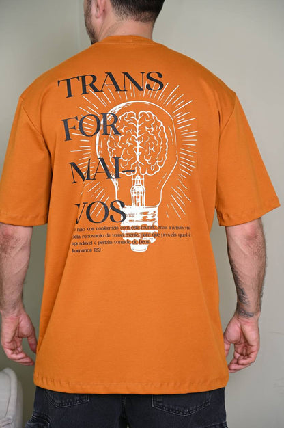 Camiseta Oversized Premium Transformai-vos - Mostarda