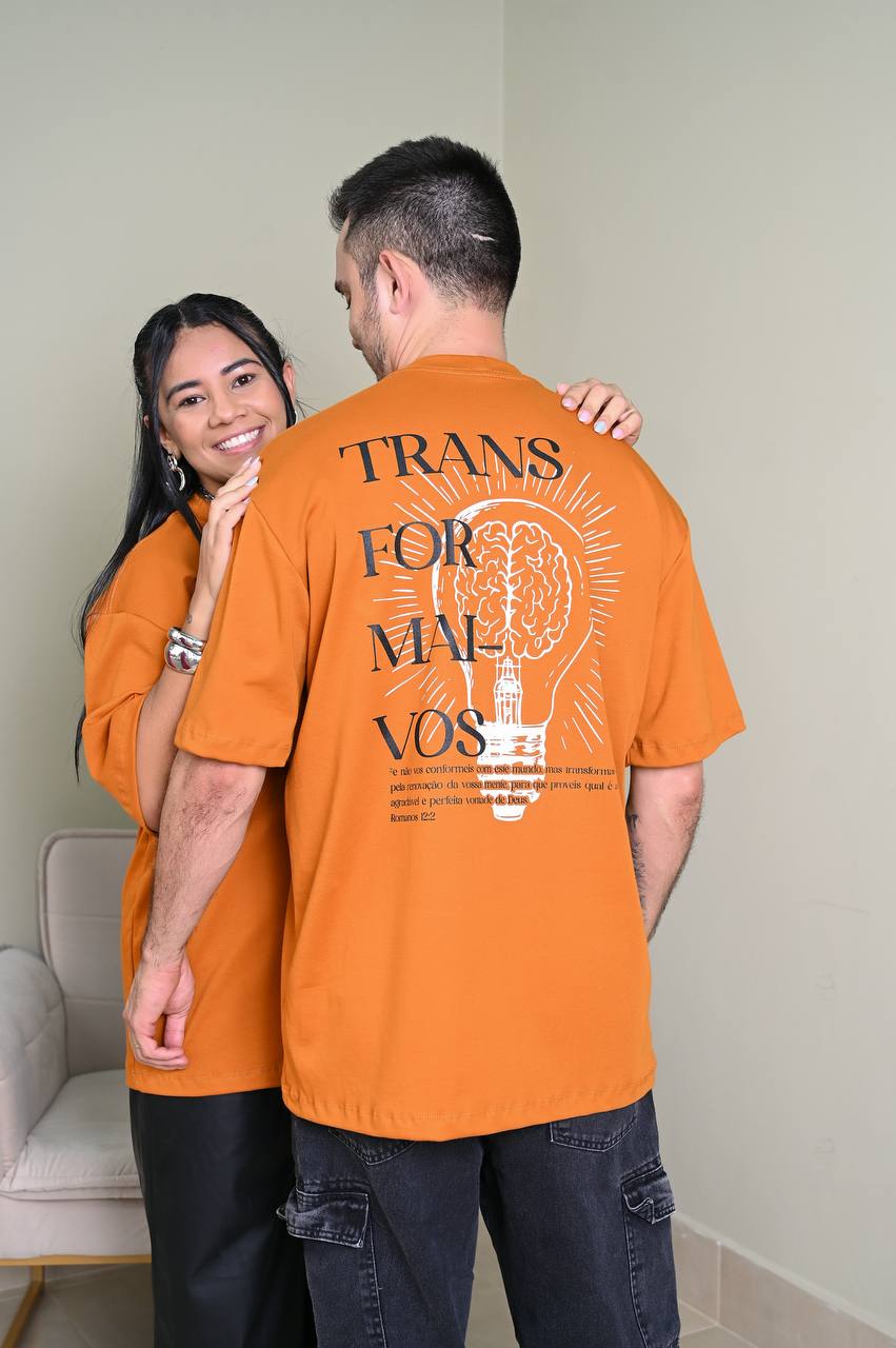 Camiseta Oversized Premium Transformai-vos - Mostarda